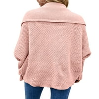 Bomotoo ženski otvoreni prednji dugi rukav Klit kardigan džemperi Solid Color Lood odjeće Ružičasti