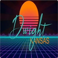 Dwight Kansas Vinil Decal Stiker Retro Neon Dizajn