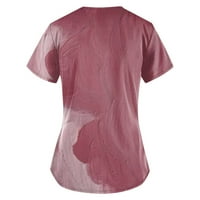 Bluze za žene personalizirani print kratkih rukava V-izrez V-izrez Radne majice XL