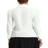 ALLEGRA K Ženska poslovna ležerna radna bluza s dugim rukavima rub rubne majice