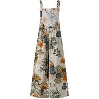 Floleo ženski zazor kombinezon za žene Ljeto jesen ženski modni pejzažni cvjetni tiskani džepni gumb Kamisole za skok