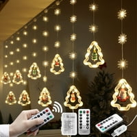 Božićna zavjesa LED svjetla za božićne stablo Snowflake uzorak viseći bajke za zabavu
