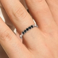 0,50CT klasični okrugli rez pet kameni crni dijamantni moissan prsten 18k ružičasto zlato preko srebrnog, obećanja, obljetni prsten