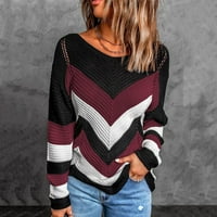 Duks u entinama Zimski dugi rukav džemper džemper Turtleneck Striped labav pulover M