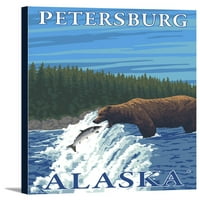 Ribolov medvjeda u rijeci - Petersburg, Aljaska - LP Originalni poster