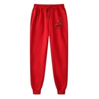 Ženske casual pantalone Sport pantalone Srednji struk Crveni leptir printova dugih radne pantalone