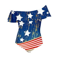 B91XZ Plivački odijela za žensku modnu damu USA Bikini USA Dan nezavisnosti jula Sijamsko tiskovina