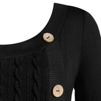 Duks awdenio za žene odolijevanje plus veličina dugih rukava okrugla boja čvrsti boci na batonu Pachwork asimetrični vrhovi džemper