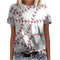 Ženska odjeća Grafički tees kratki rukav okrugli vrat T majica Bluza Summer Plus veličine bijelih m