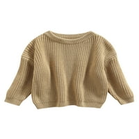 TODDLER Baby Girls Jesen Zimska odjeća Dugi rukavi Pleteni pulover Dječji džemper Rebrasti pulover