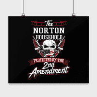 Prezime Norton Poster - Domaćinstvo zaštićeno 2. drugom Amandmanom - Personalizirani ljubitelji pištolja