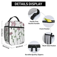 Za višekratnu upotrebu za odrasle prijenosne torbe za ručak, leptir cvijet doodle ručno-bez kopče za