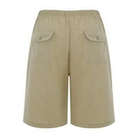 Hlače za ženske ležerne ljetne bermuda kratke hlače elastične strugove s džepovima pantalone