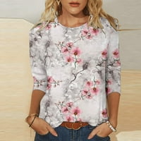 Yuwull majice za žene Ljetni vrhovi za žene Ženska rukav za rukav za žene Ležerne prilike cvjetne bluze,