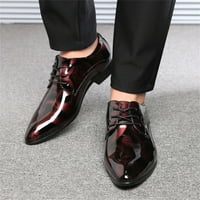 Floleo muške cipele bavi se ljetnim modnim šiljastim prstima jarko čipke up kožne cipele za vjenčane