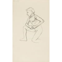 Adolf Sternschuss Black Moderni uokvireni muzejski umjetnički ispis pod nazivom - čin čovjeka koji kleče na jednom koljenu