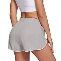 Zhizaihu vježbanje Hlače Žene Elastične labave hlače u boji Žene sportske pantalone sa džepovima za trčanje pantalone Sive m