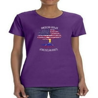 Američki uzgojili su venecuelanski korijeni za majicu žena -Martprints dizajni, ženski 5x-veliki