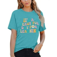 Ženski bluze Ženska nastavnička košulja Načiteljski poklon kratkih rukava Majice To je prekrasan dan za učenje majica Sky Blue XXL