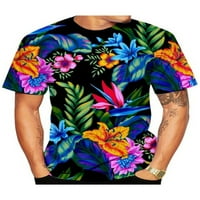 Prednjeg swalk muns tropsko grafičko ljeto vrhovi casual redovno fit 3D print majica s kratkim rukavima Havaii Tee bluza