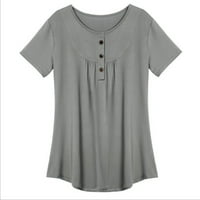 Ležerne vrhovi za ženske ljetne bluze s kratkim rukavima Majica sa slobodnim teenim tee plus veličina