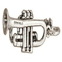 Sterling srebrni 24 BO lanac 3D trubački muzički instrument Privjesak ogrlica