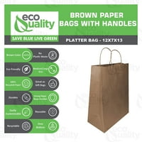 Ekokvalitet smeđe kraft papirne torbe s ručkama, papirnim vrećicama, poklon vrećica, torbe za zabavu,