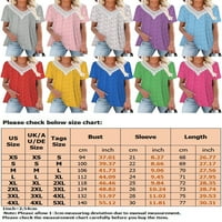 Glonme Women Ljeto vrhovi V izrez T Majica Majica kratkih rukava Dame Comfy Tunic Bluza Bohemian Cvjetni print Pulover Pink L