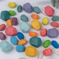 Drveni balansirani blokovi slaganje kamena lagana prirodna obojena igračka za puzz