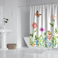 Cvjetni tuš za zavjese za tuširanje zastove za tuširanje za kupatilo akvarel tkanine listove tuš za zavjese priroda cvijeta zavoja za kuke 72x72