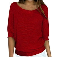 apsuyy modni džemperi za žene vrećama Nova modna ušteda - lagana čvrstoća boja okrugli vrat pletene casual strijelarni meki pulover vrhovi