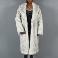Olyvenn ženske dame toplo Furry Carrygan kaput jakna Ženska plus dugi rukav zima skretanje ovratnika