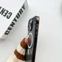 Crystal Clear futrola za iPhone pro max, magnetski poklopac kompatibilan sa magsafe bežičnom punjenjem, hibridnom hranom + TPU otporna na udarcu otporna na udarce za iPhone pro max, zelena