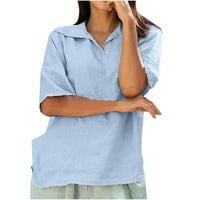 Žene odgovaraju modnim odijelima Ženska modna casual labava majica kratkih rukava V-izrez Top bluza