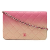 Ovjerena korištena Chanel Chanel Matelasse lančana torba na ramenu Pochette kožna ružičasta gradacija A33814
