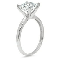 CT briljantna princeza Clear Simulirani dijamant 18k bijeli zlatni pasijans prsten sz 3,75