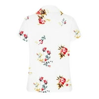 Žene cvjetne majice kratkih rukava Rever V vrat Ležerne prilike ljetne dnevne noseći tuničke vrhove