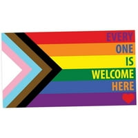 Duga svaki je dobrodošao ovdje Progress Pride Zastava LGBTQ Transgender Flag - Živa statički zasnivanje