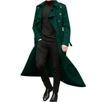 Muški kaput od kaputa od labavog zimskog dugačkog kaputa Jednostavna boja topli kaput kaput, metvica