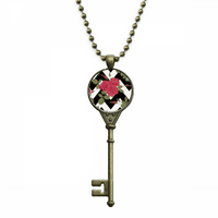 Crveni ružin crtač Art ključ ogrlica privjesak ukrašeni lanac