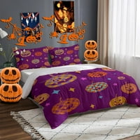 Witch Bat dvorac za dvorke, zastrašujuće poklopce za posteljinu za preklopni poklopac za Halloween,