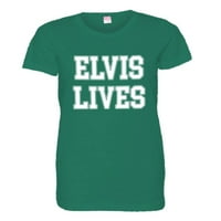 Pleasemetees Womens Elvis Life Presley je živ HQ Tee