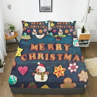 Histemi Poliester posteljina modna sretna božićna slika ugrađena pokrivača, puna