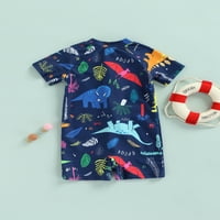 Mialeoley Toddler dječaci jednodijelni kupaći kostim, ljetni kratki rukav crtić životinja Zaštita od sunca