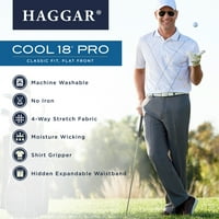 Haggar Muški cool 18® PRO SOLID FRONT PANT Classic Fit HC00235
