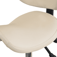 Homelala Ergonomska stolica sa sedlom sa leđima i obrubljenim sjedištem, nagibna okretna stolica za okretnu stolicu za ured ili medicinsku kliniku, Bež