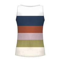 Ljetna haljina Ženska tenka Ljeto tiskane tipke bez rukava bez rukava Dugme za bluzu bluza Tuntic Tops Navy