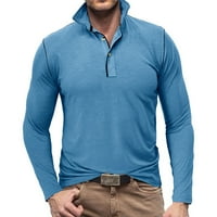 Košulje s dugim rukavima za muškarce mišićne vrhove čvrste boje Basic bluza Muške polo košulje Topli