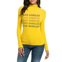 Modna bluza za žene Ležerne prilike za dugi rukav Tortleneck bluza slim FIT STRETSKI SLOVE majice