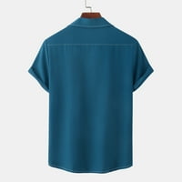 Muškarci Ležerne tipke Solid sa džepnim bluzom za kratku rukavu kratkih rukava u prodaji